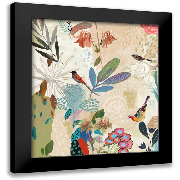 Jensen, Asia 12x13 Black Modern Framed Museum Art Print Titled - Where the Passion Flower Grows I
