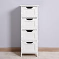 thumbnail image 6 of Narrow Bathroom Floor Cabinet, Small Bathroom Storage Cabinet with 4 Drawers, Freestanding Bathroom Cabinet Organizer for Bathroom, Laundry, Living Room (White, 11.8"L x 11.8"W x 32.5"H), 6 of 8