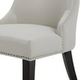 thumbnail image 6 of CHITA Upholstered Dining Chairs Set of 2 Kitchen Chairs, Full Back&Wood Legs, Faux Leather in Creamy Gray, 6 of 7