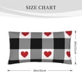 thumbnail image 4 of Easygdp Heart Black Buffalo Plaid Gingham Envelope Closure Pillowcase - 20x36in, Queen Pillowcase, Breathable, Stain-Resistant, Wrinkle-Free, 4 of 9