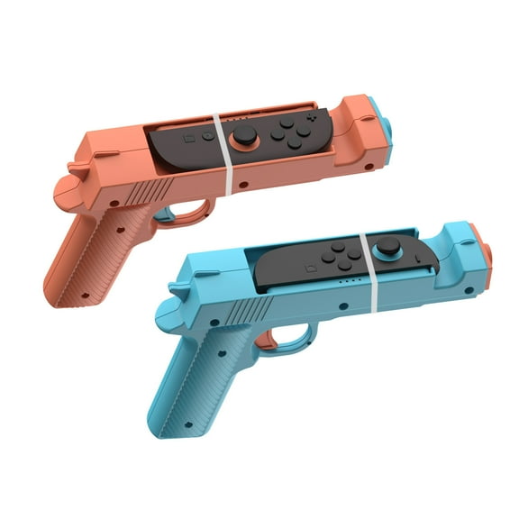 KIPLINK Dual Shooting Game Gun Grips for Nintendo Switch 2 Joy-Cons - 2-Pack Controller Pistols for Enhanced FPS & Shooter Games (Orange & Blue)