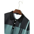 thumbnail image 7 of Waffleknit Golf Shirts for Men Long Sleeve Button Collared T-Shirts Mens Casual Color-Block Pullover Breathable Lapel Office Work Tees Tops, 7 of 7