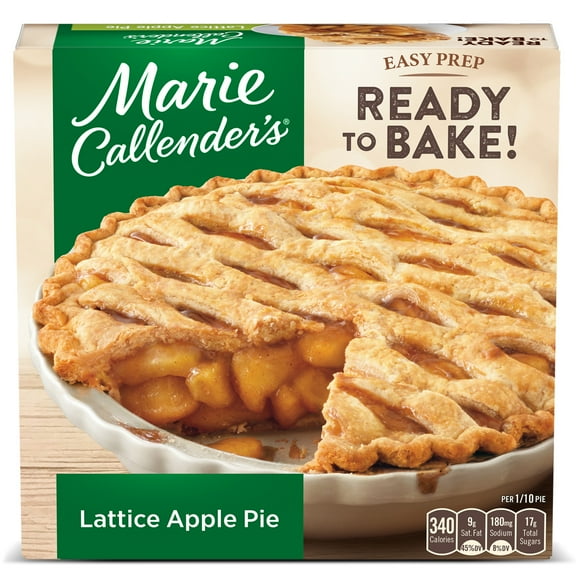 Marie Callender's Lattice Apple Pie, Ready to Bake Frozen Dessert, 42 oz. (frozen)