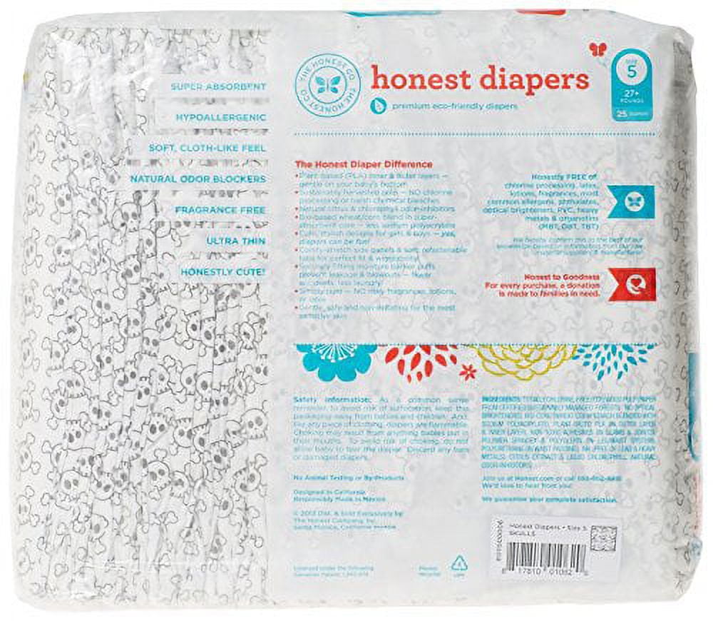 Honest Company Baby Diapers, Size 5, Skulls, 25 Count Honest Company Baby Diapers, Size 5, Skulls, 25 Count