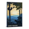 thumbnail image 1 of Lake Tahoe, California, Black Bears, Lithograph, (12x18 Wrapped Canvas, Wall Decor, Artwork), 1 of 5