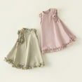 thumbnail image 3 of LYMAYTER Toddler Baby Girls Sleeveless Ruffle Dresses Kids Princess Casual Beach Tutu Sundress Skirt 1-8T, 3 of 10