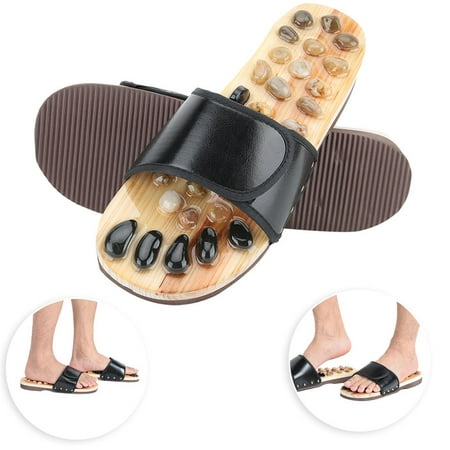 

EZSPTO Health Care Slippers Foot Massage Slippers Pebble Stone Sandal Acupuncture Feet Relax Shoes Health Care Acupuncture Slippers