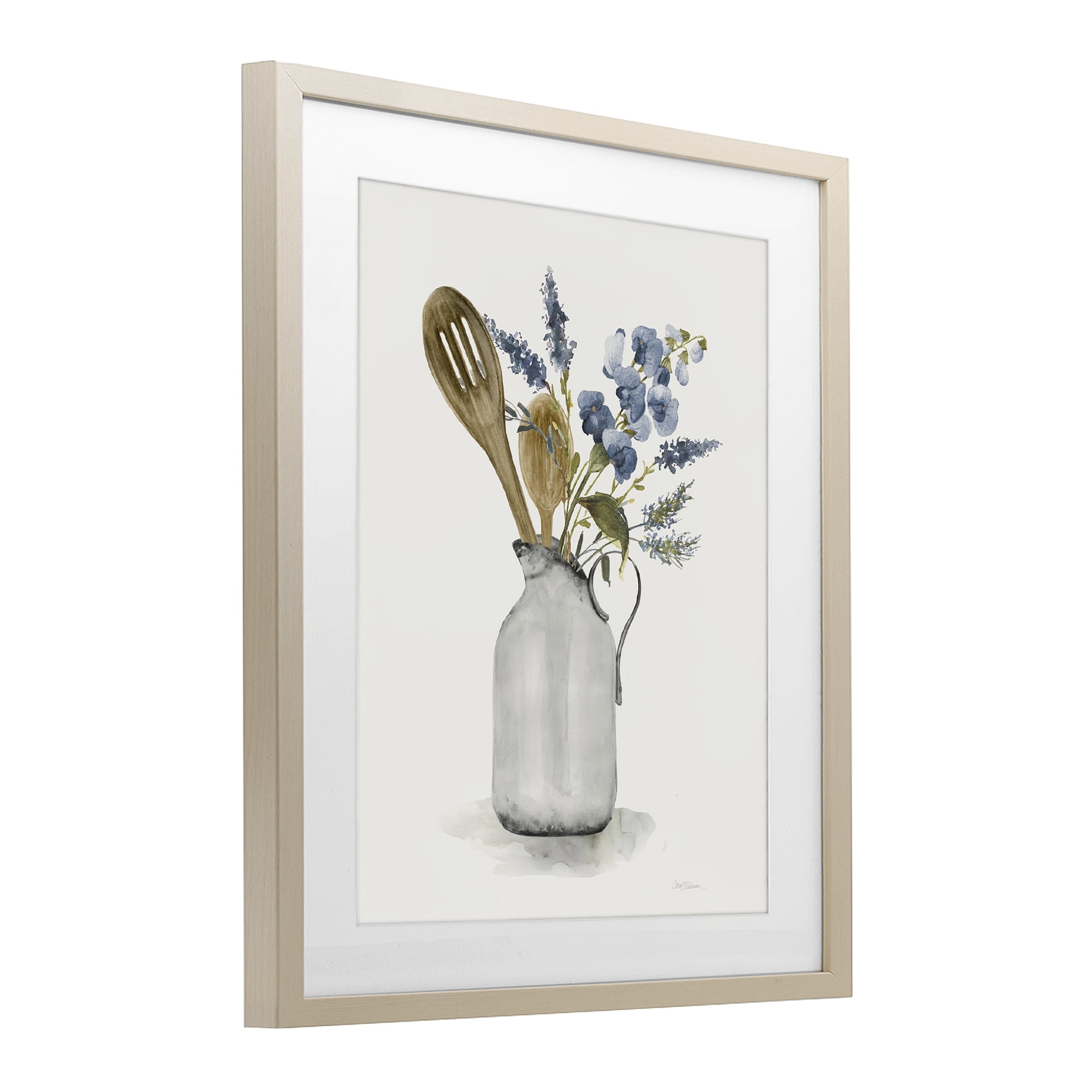 Stupell Industries Vintage Pitcher with Utensils Birch Framed Print Under Glass, design by Carol Robinson