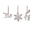 thumbnail image 3 of Handmade Christmas Ornaments Christmas Tree Decorations Unique Santa Sleigh Ornaments with Red Ruby Crystal for Holiday Home Decor (1), 3 of 4