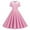 D Pink, variant on Womens Dress Summer Explosion V Neck Short Sleeved Solid Color Retro Double Button Big Swing Dress Lightweight Classic Clothes Pink 2Xl