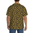 thumbnail image 3 of Lsque Yellow Floral1 print Men's Cuban Collar Short Sleeve Shirt Summer Beachwear Casual Button Down Fashionable Vacation Leisure Shirt-4X-Large, 3 of 7