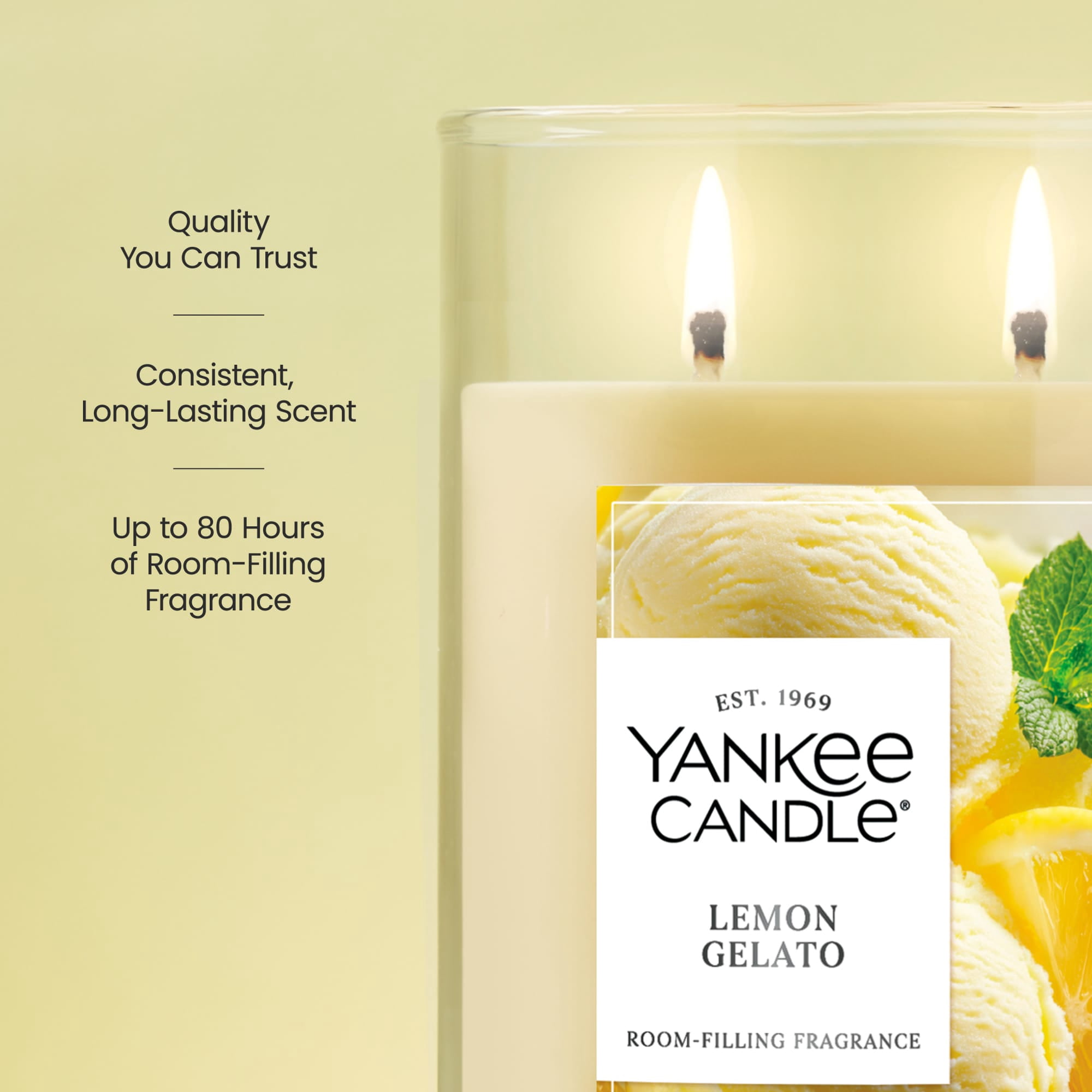 Yankee Candle Lemon Gelato Large Tumbler Scented Candles, 20 oz