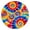 Colorful Tie Dye, variant on Rainbow Tie Dye Mandala Pattern Round Fitted Tablecloth with Elastic Edge,Dining Table Cover Waterproof,Outdoor Round Tablecloth for Camping,Dining,Indoor and Outdoor