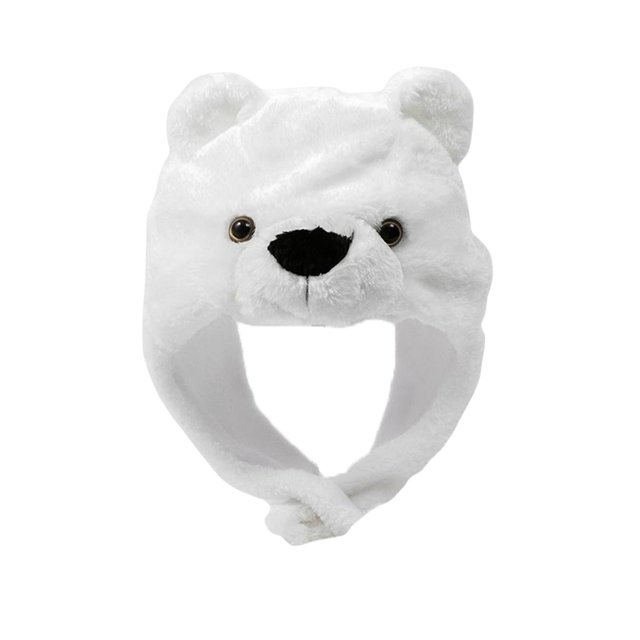 Bonito gorro de animal de peluche, novedad, gorro cálido para invierno, accesorios para disfraces, tocados, accesorios para fotos, capucha de Cosplay Hugo Gorro de felpa novedoso