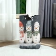 thumbnail image 6 of Yayeee Freestanding Laundry Hamper with Handle Collapsible Large Storage Basket for Clothes, Green Snowmen, 6 of 7