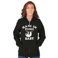 thumbnail image 4 of Hang In There Sloth Encouragement Unisex Fleece Graphic Zip Up Hoodie Brisco Brands 2X, 4 of 5