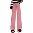 thumbnail image 1 of Gibobby pantalones mujer Pantalones de pierna ancha para mujer, cintura alta elástica en la espalda, pantalones de trabajo de negocios, pantalones largos casuales (Rosa, S), 1 of 5