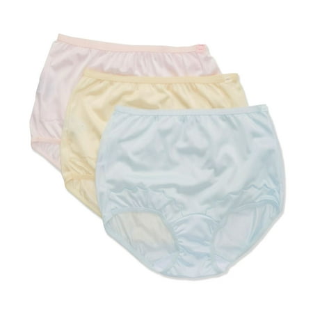 

Women s Shadowline 719 Dixie Belle Scallop Trim Full Brief Panty - 3 Pack (Pink/Blue/Beige 9)