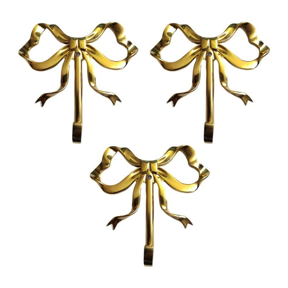 3 ganchos de pared con forma de nudo de mariposa, elegantes ganchos de metal para colgar en la pared. 93 cm x 9 cm x 2 cm