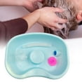 thumbnail image 1 of Lavabo de cabecera con cojín para la cabeza, reutilizable, con manguera retráctil de 150cm, estación de lavado de cabello para salón en casa, postrado Verde claro, 1 of 8