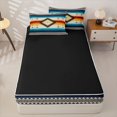 thumbnail image 4 of jejeloiu Sunset Aztec Zipper Twin Comforter Sets with Fitted Sheet and 2 Pillowcases For Men Women,Geometric Print Zipper Bedding Set,Orange Blue,Black Reversible,4-Piece, 4 of 7