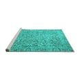 thumbnail image 2 of Ahgly Company Machine Washable Indoor Round Persian Turquoise Blue Traditional Area Rugs, 5' Round, 2 of 4