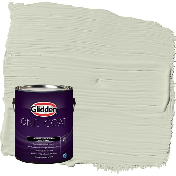 Glidden One Coat White Sage / Green Satin Exterior Paint with Primer, 1 Gallon