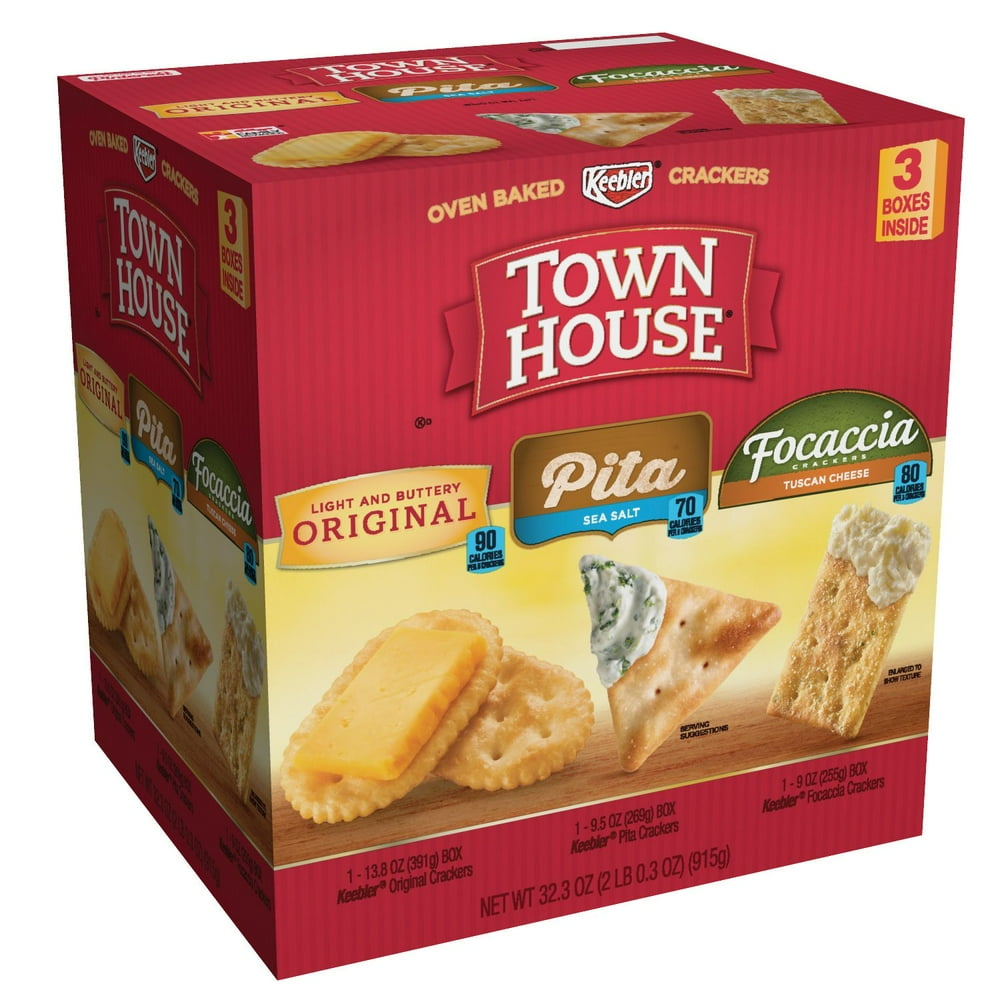 Keebler, Town House Snack Crackers, Variety Pack, 32.3 oz (3 Count