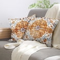 thumbnail image 2 of Boho Orange Throw Pillow Covers 18x18 inch Set of 2, Rust Coral Floral Persian Carpet Double Sided Pattern Soft Plush Cushion Cover for Couch Sofa Bed Decorative, Only Pillowcase (No Insert), 2 of 6