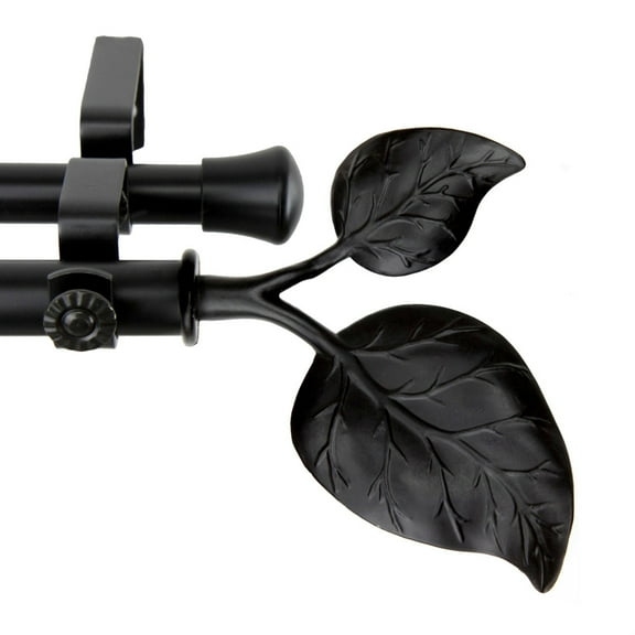 Eve Double Curtain Rod 13/16 inch 120-170" - Black