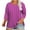 Hot Pink, variant on New Arrival BeiFu 3/4 Length Sleeve Womens Tops 100% Cotton Shirts Women Womens Tops Summer Casual Women Blouses Cotton V Neck Spring Tops For Women