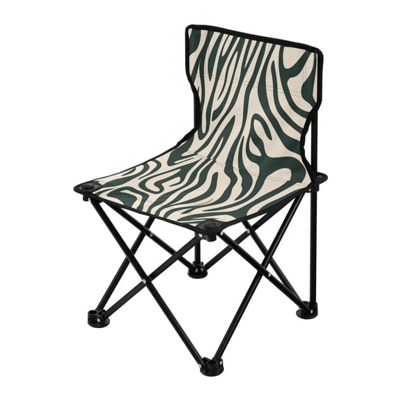Outdoor Folding Chair 14.46x14.46x22.83 Inches, Camping Folding Chair Easy to Carry Ideal for Outdoor Picnics Camping Park Fishing Green Stripe Pattern