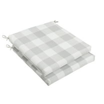 Grey Buffalo Plaid Indoor/Outdoor Cushion Set, Bristol