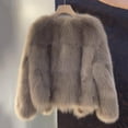 thumbnail image 6 of Auutmn Winter Lady Cardigan Coat Furry Plush Buckle And Strap Decor V Neck Long Sleeves Thickened Solid Color Faux Fur Knitted Sweater Jacket, 6 of 8