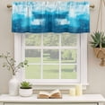 thumbnail image 3 of Abstract Aqua Blue Valances for Windows, Decorative Rod Pocket Window Valance Curtains, Contemporary Street Art Retro Painting Short Curtain Drapes for Kitchen/Living Room, 2 Panels, 42" W x 18" L, 3 of 8