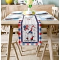 thumbnail image 2 of Independence American Gnomes Balloon Table Runner 120 Inches, Wooden Stripes Red Blue Bed Runner Dresser Scarves Tabletop for Indoor Outdoor Parties/Ceremony/Banquet, 13"x 120", 2 of 8