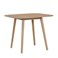 thumbnail image 3 of Mid Century Modern Dining Table Faux Wood Veneer Rubber Wood Tapered Splayed Legs Minimalist Dining Room Furniture（Light Natural）, 3 of 7