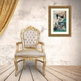 thumbnail image 3 of Utagawa Kunisada (Toyokuni III) 18x24 Gold Ornate Framed and Double Matted Museum Art Print Titled - Act IX; Oishi Disguises Yuranosuke as a Komuso (Flute-Playing Monk); Oishi Attacks Honzo, 3 of 4