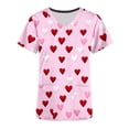 thumbnail image 4 of Valentines Day Scrub Tops Women, Heart Blouses for Women, Short Sleeve V Neck Shirts Women's Valentine's Day Printed Blouse with Pockets Nurse Tops Short Sleeved V-Neck Tops Shirt, 4 of 5