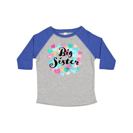 

Inktastic Big Sister Colorful Hearts Design Gift Toddler Toddler Girl T-Shirt