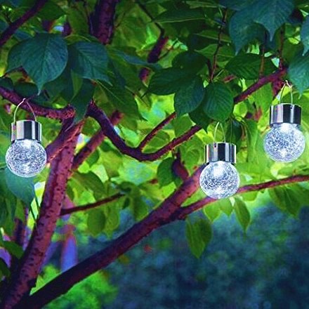 Sogrand Hanging Solar Lights Outdoor Decorations Home Decor Globe Light