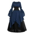 thumbnail image 7 of GaThRRgYP Witch Costume Women,Women's Medieval Renaissance Pirate Witch Dress Gown Skirt Navy XS, 7 of 7