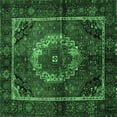 thumbnail image 1 of Ahgly Company Indoor Square Medallion Emerald Green Traditional Area Rugs, 8' Square, 1 of 4