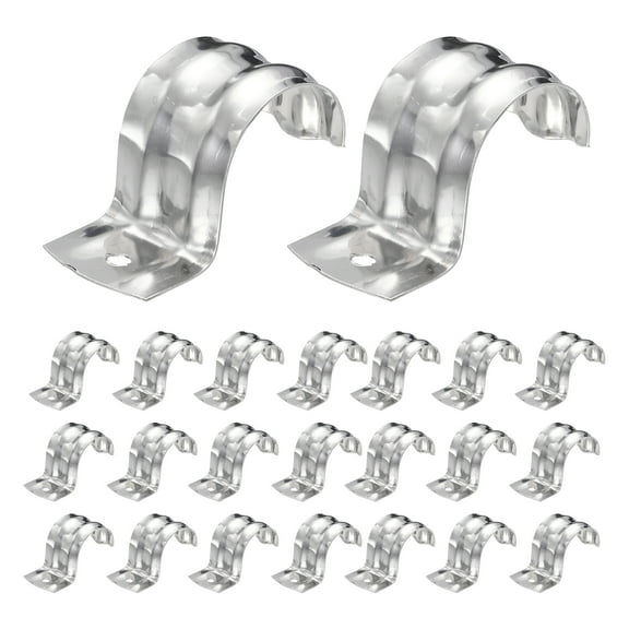 Uxcell 52pcs Conduit Clamp 1 Inch, 1 Hole Stainless Steel Pipe Strap, Rigid Metal Conduit Hanger for Pipe Fixing, Tube Wire Installation