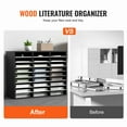 thumbnail image 2 of VEVOR Wood Literature Organizer File Sorter Paper Storage Holder 27 Slots Black, 2 of 9