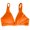 Orange, variant on Women Deep V Neck Sports Bra with Removable Pads, U Shaped Open Back Low Impact Crop Tank for Yoga Gym Workout