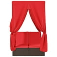 thumbnail image 3 of vidaXL Double Patio Sun Lounger with Roof and Curtains Brown Poly Rattan, 3 of 6