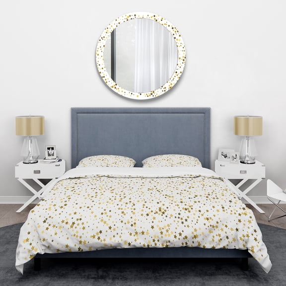 Designart 'Golden Glitter Confetti ' Mid-Century Modern Duvet Cover Set