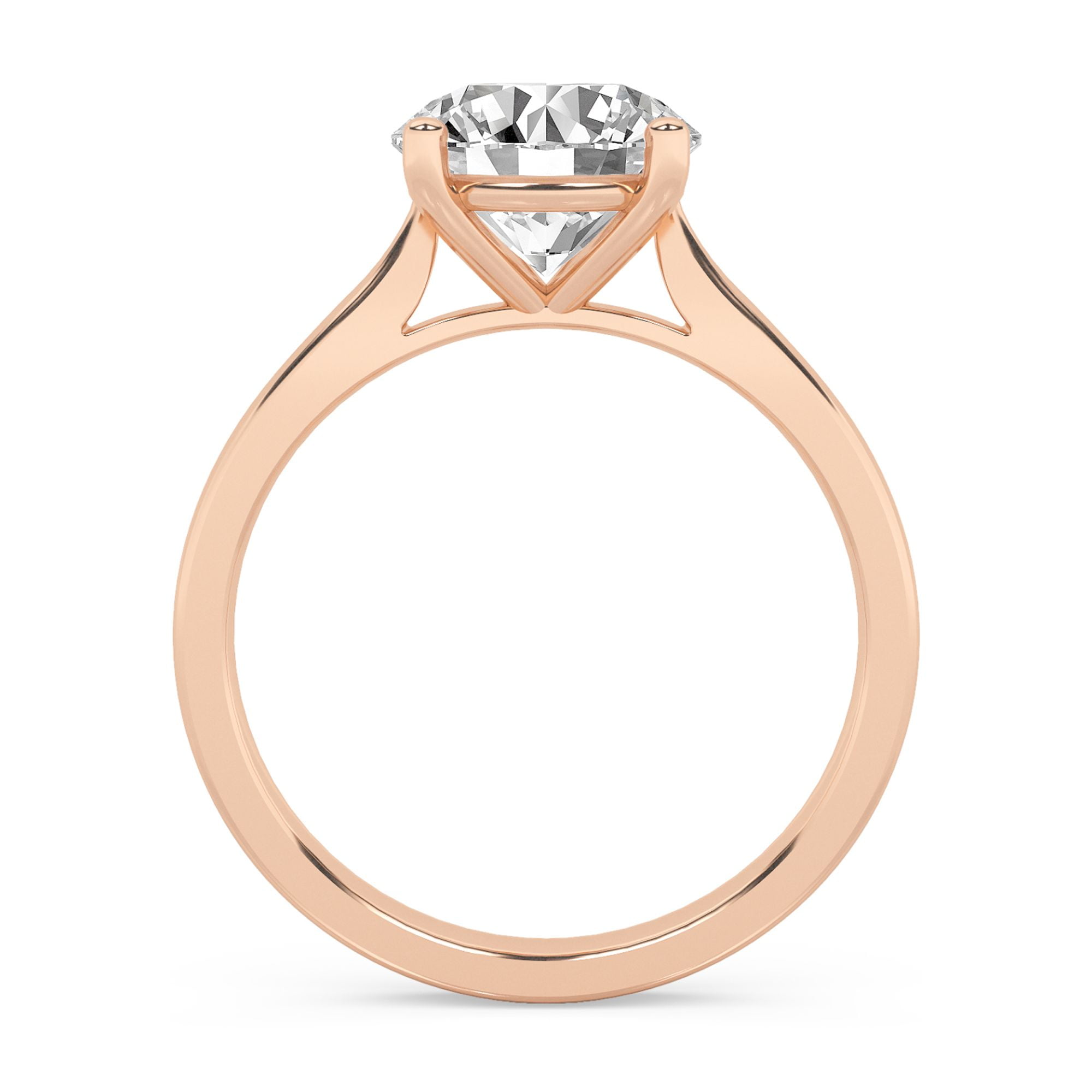 AFFY 2.00 Carat (ctw) Solitaire Engagement Rings For Women, Round Lab Created Moissanite Promise Ring For Her In 10k Solid Rose Gold | VVS1 Quality (2 ctw) Ring Size-8