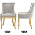 thumbnail image 3 of JESTOP Fabric Vintage Upholstered Dinging Chairs Set of 2, Farmhouse Solid Wood Kitchen Dining Room Chairs with Nailheads Legs, 3 of 10